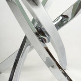 Glass End Table Square in White Marble Effect - Astoria