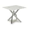 Glass End Table Square in White Marble Effect - Astoria