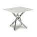 Glass End Table Square in White Marble Effect - Astoria