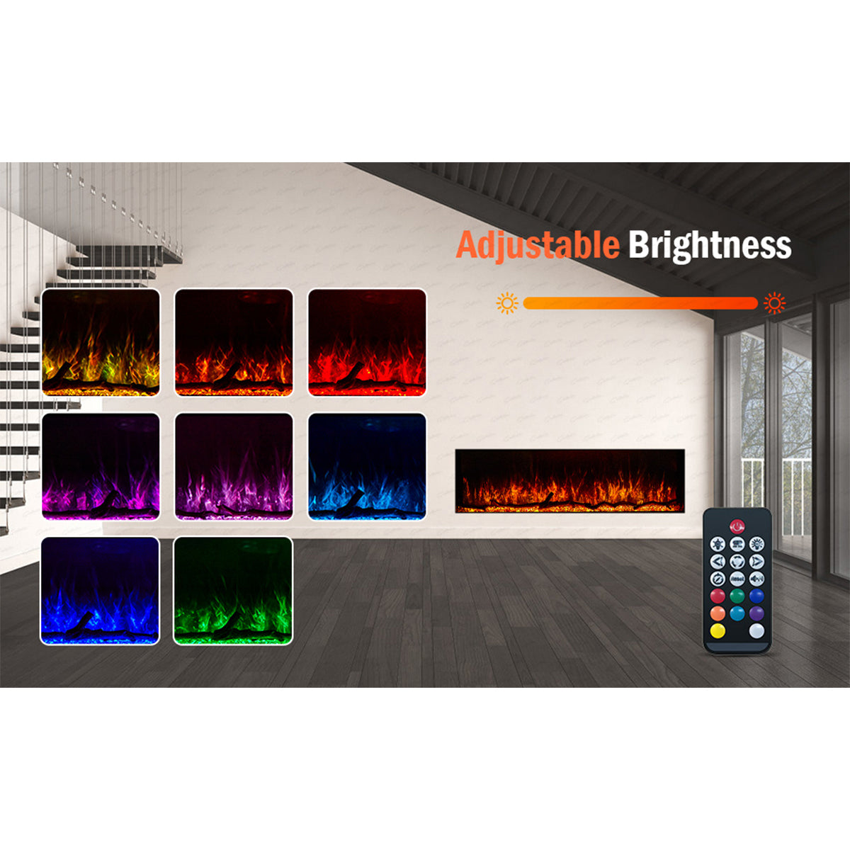 Glass Fronted Borderless And Frameless Electric Fire 71 Inch - Clarendon