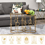 Glass Nesting Coffee Tables in Set of 2 Round - Velmora