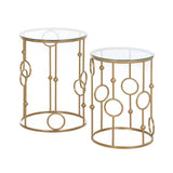 Glass Nesting Coffee Tables in Set of 2 Round - Velmora