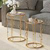 Glass Nesting Coffee Tables in Set of 2 Round - Velmora