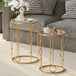 Glass Nesting Coffee Tables in Set of 2 Round - Velmora