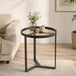 Glass Side Table 45cm Wide With Gold Metal Frame - Velmora