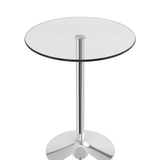 Glass Top Bar Table Round 72cm High - Chiswick