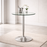 Glass Top Bar Table Round 72cm High - Chiswick