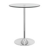 Glass Top Bar Table Round Poseur 105cm High - Chiswick