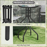 Glass Top Bistro Garden Coffee Table Round - Velmora