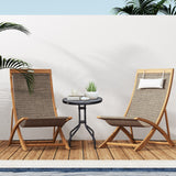 Glass Top Bistro Garden Coffee Table Round - Velmora