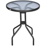 Glass Top Bistro Garden Coffee Table Round - Velmora