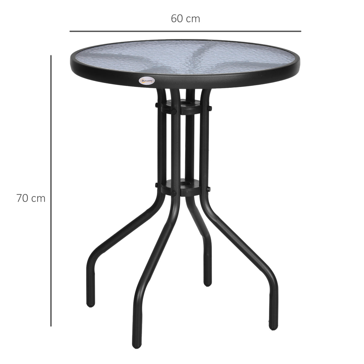 Glass Top Bistro Garden Coffee Table Round - Velmora