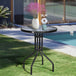Glass Top Bistro Garden Coffee Table Round - Velmora