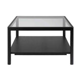 Glass Top Coffee Table With Wooden Frame - Ray