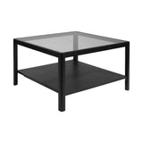 Glass Top Coffee Table With Wooden Frame - Ray