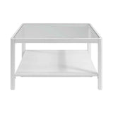Glass Top Coffee Table With Wooden Frame - Ray