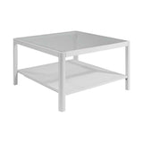 Glass Top Coffee Table With Wooden Frame - Ray