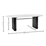 Glass Top Dining Table for 4 to 6 People Oval - Bolivia