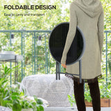 Glass Top Folding Garden Side Table Round - Velmora