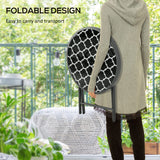 Glass Top Folding Garden Side Table Round - Velmora