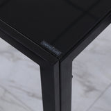 Glass Top Kitchen Dining Table Rectangular for 4 People - Velmora