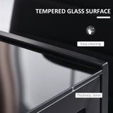Glass Top Kitchen Dining Table Rectangular for 4 People - Velmora