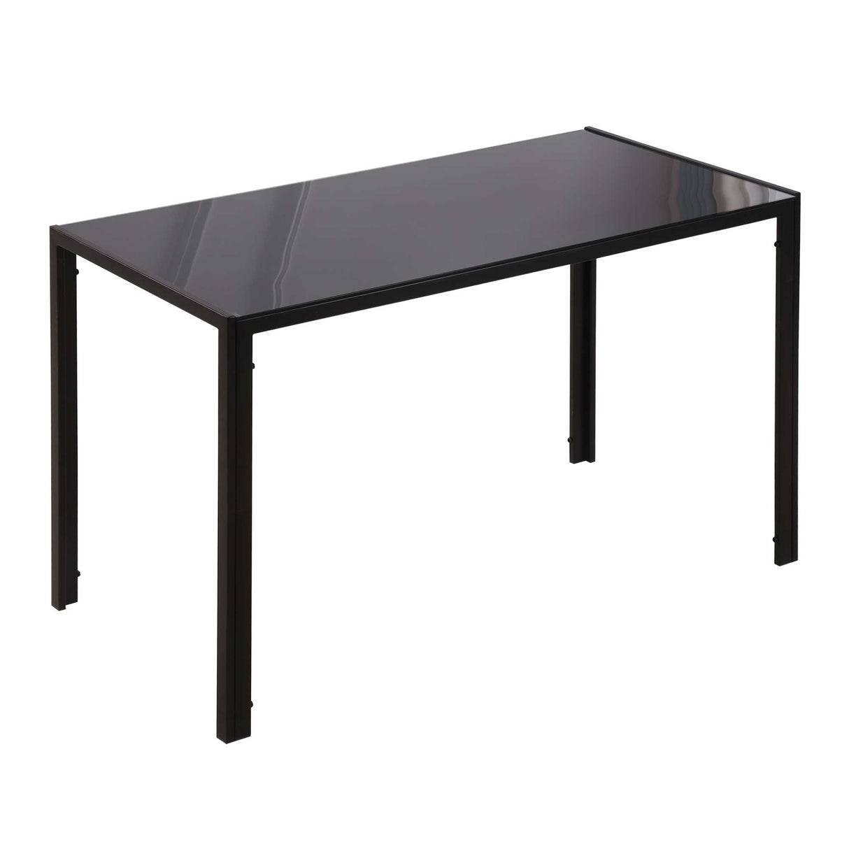Glass Top Kitchen Dining Table Rectangular for 4 People - Velmora