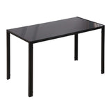 Glass Top Kitchen Dining Table Rectangular for 4 People - Velmora
