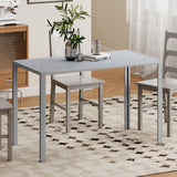 Glass Top Kitchen Dining Table Rectangular for 4 People - Velmora