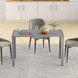 Glass Top Kitchen Dining Table Rectangular for 4 People - Velmora