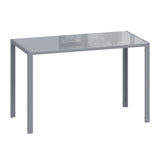 Glass Top Kitchen Dining Table Rectangular for 4 People - Velmora