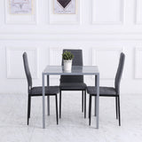 Glass Top Kitchen Dining Table Square for 2 to 4 People - Velmora