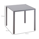 Glass Top Kitchen Dining Table Square for 2 to 4 People - Velmora