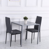 Glass Top Kitchen Dining Table Square for 2 to 4 People - Velmora