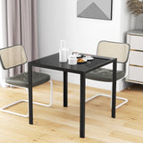 Glass Top Kitchen Dining Table Square for 2 to 4 People - Velmora