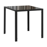 Glass Top Kitchen Dining Table Square for 2 to 4 People - Velmora