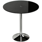 Glass Top Modern Bar Table 70cm Round for 4 People - Velmora