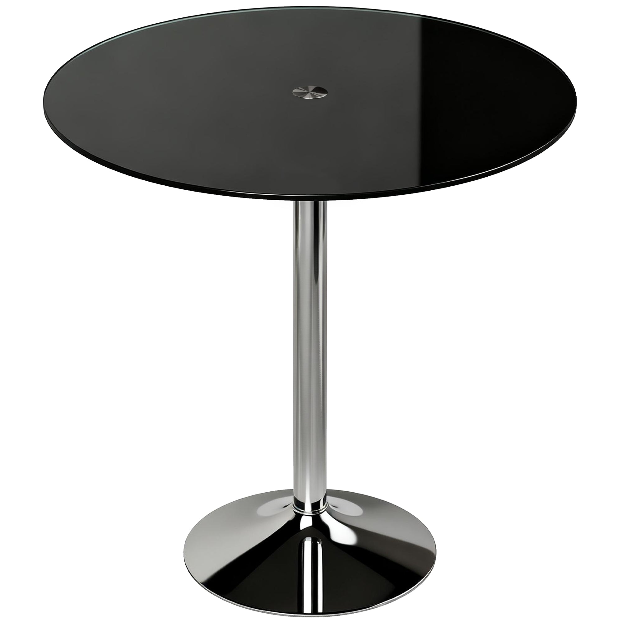 Glass Top Modern Bar Table 70cm Round for 4 People - Velmora