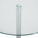Glass Top Modern Bar Table 70cm Round for 4 People - Velmora