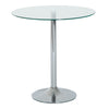 Glass Top Modern Bar Table 70cm Round for 4 People - Velmora