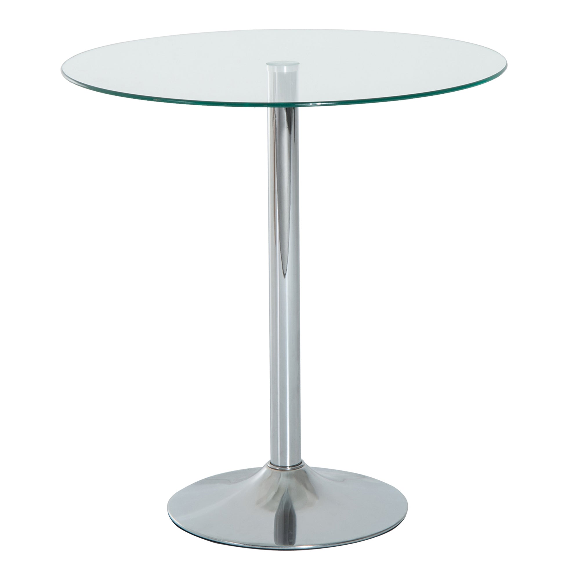 Glass Top Modern Bar Table 70cm Round for 4 People - Velmora