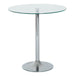 Glass Top Modern Bar Table 70cm Round for 4 People - Velmora