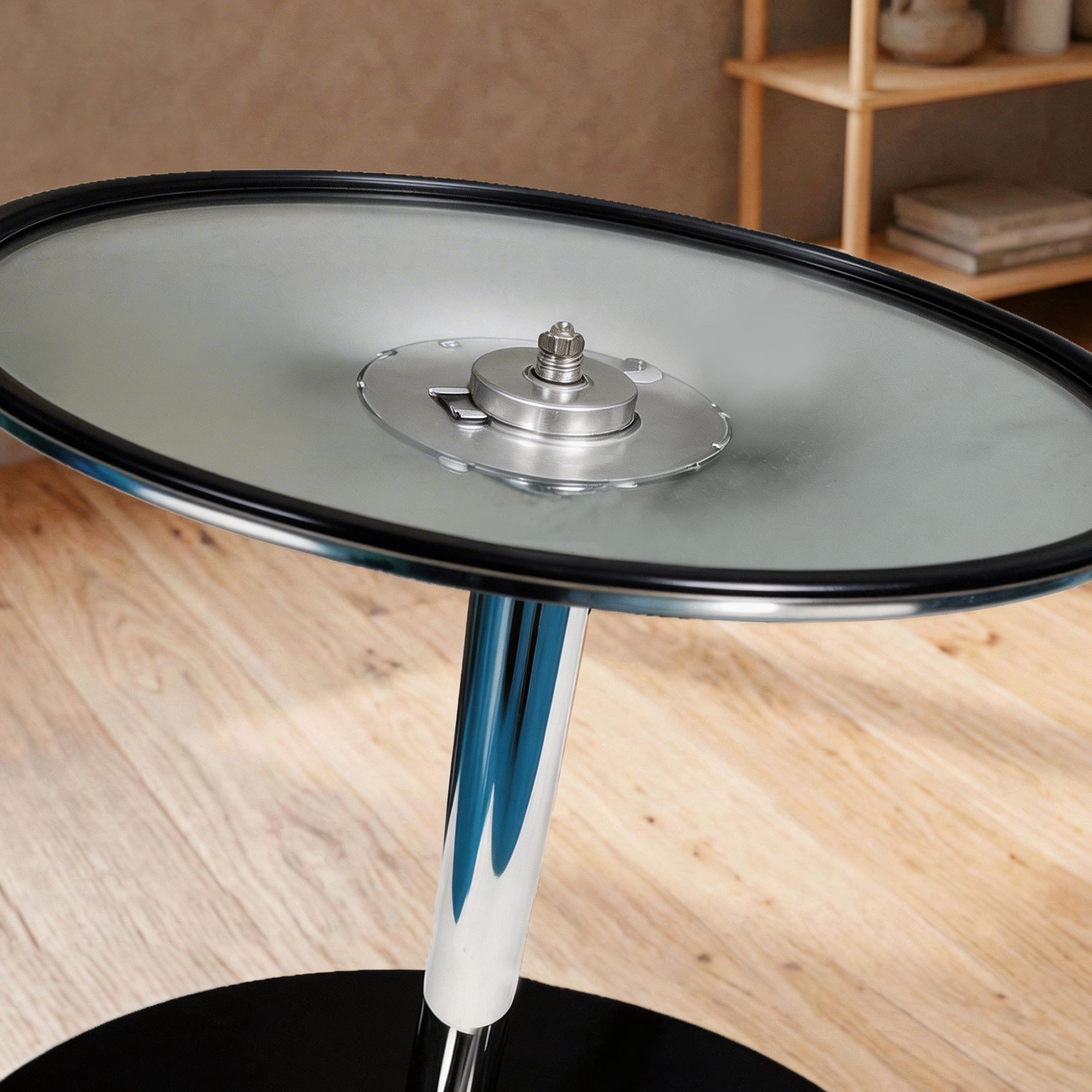 Glass Top Modern Bar Table 80cm Round for 4 People - Velmora