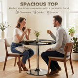 Glass Top Modern Bar Table 80cm Round for 4 People - Velmora