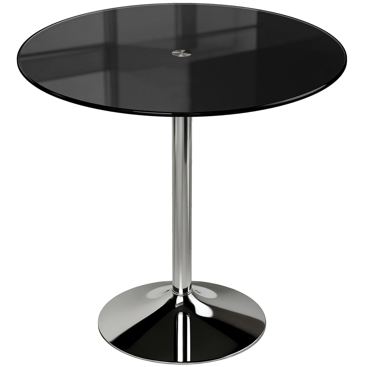 Glass Top Modern Bar Table 80cm Round for 4 People - Velmora