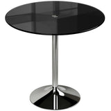Glass Top Modern Bar Table 80cm Round for 4 People - Velmora