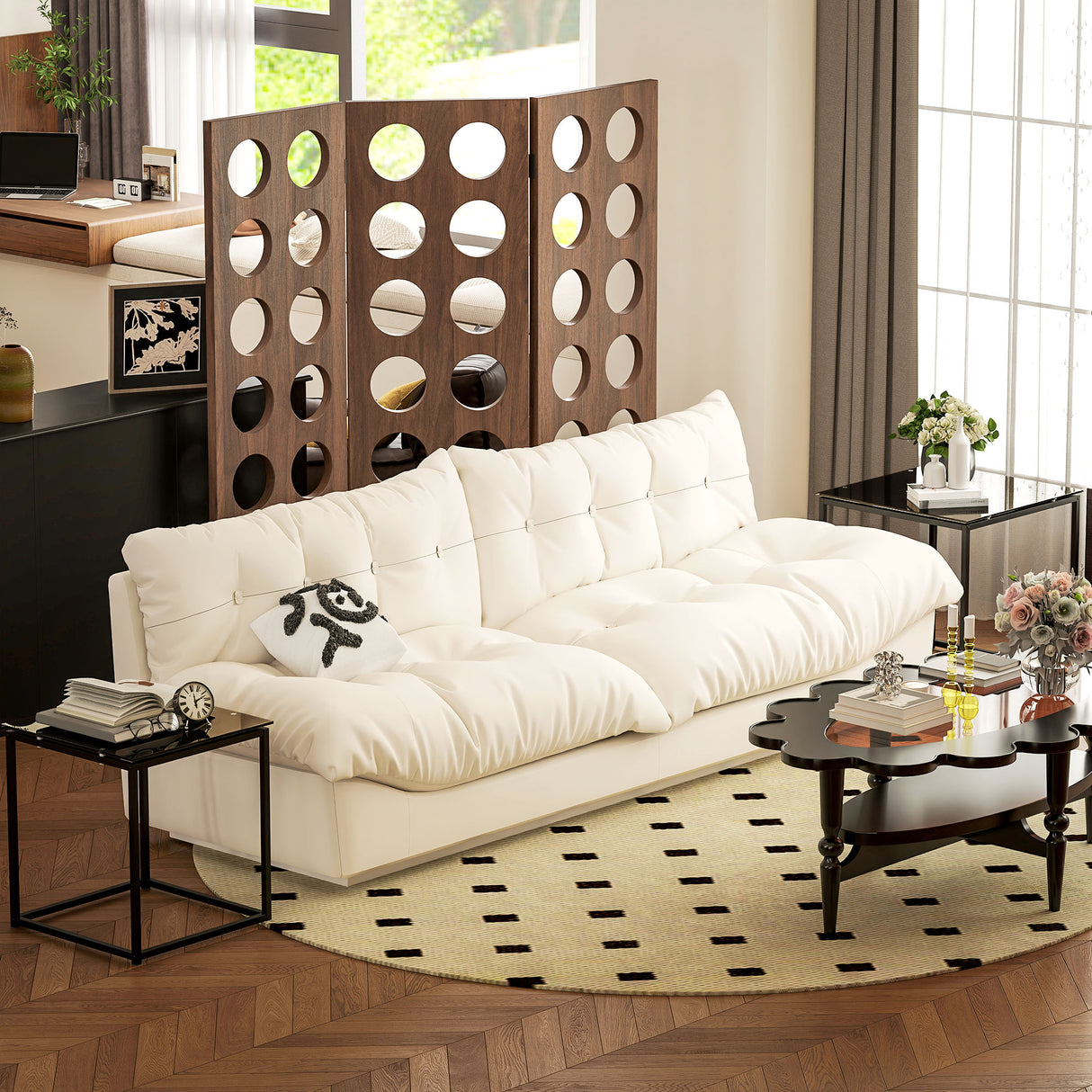Glass Top Nest of 2 Tables Square With Metal Frame - Velmora