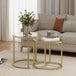 Glass Top Nesting Coffee Tables Round in Set of 2 - Velmora