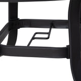 Glass Top Outdoor Garden Dining Table 106.5cm Wide With Parasol Hole - Velmora