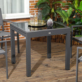 Glass Top Outdoor Garden Extending Dining Table for 4 to 6 People - Velmora